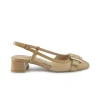 Chanel Slingback in Tessuto e Vernice Noisette