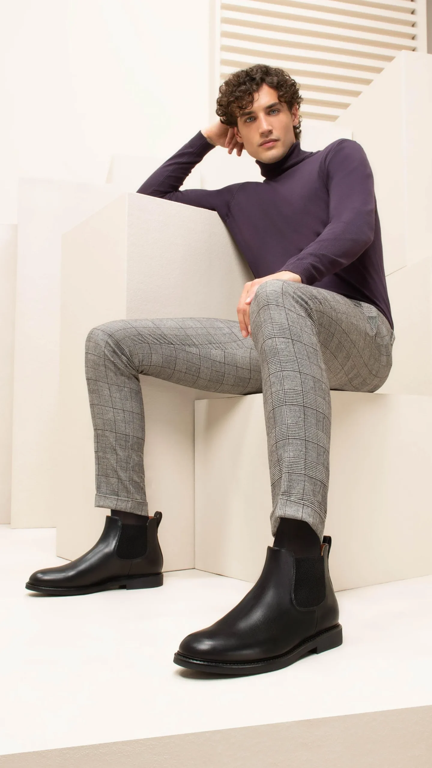 Chelsea Uomo in Pelle Nero