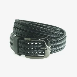 Cintura intrecciata in Pelle Nera