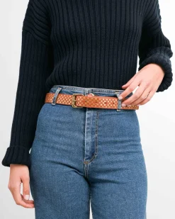 Cinture Donna con Borchie in Pelle Cuoio