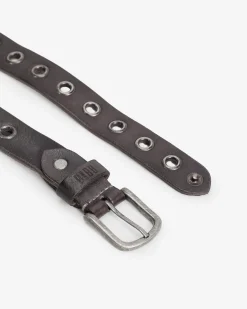 Cinture Donna Pelle Nero Occhielli