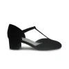 Decolletè Mary Jane Charleston in Camoscio Nero