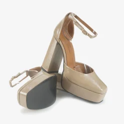 Decolletè Mary Jane Vernice Beige