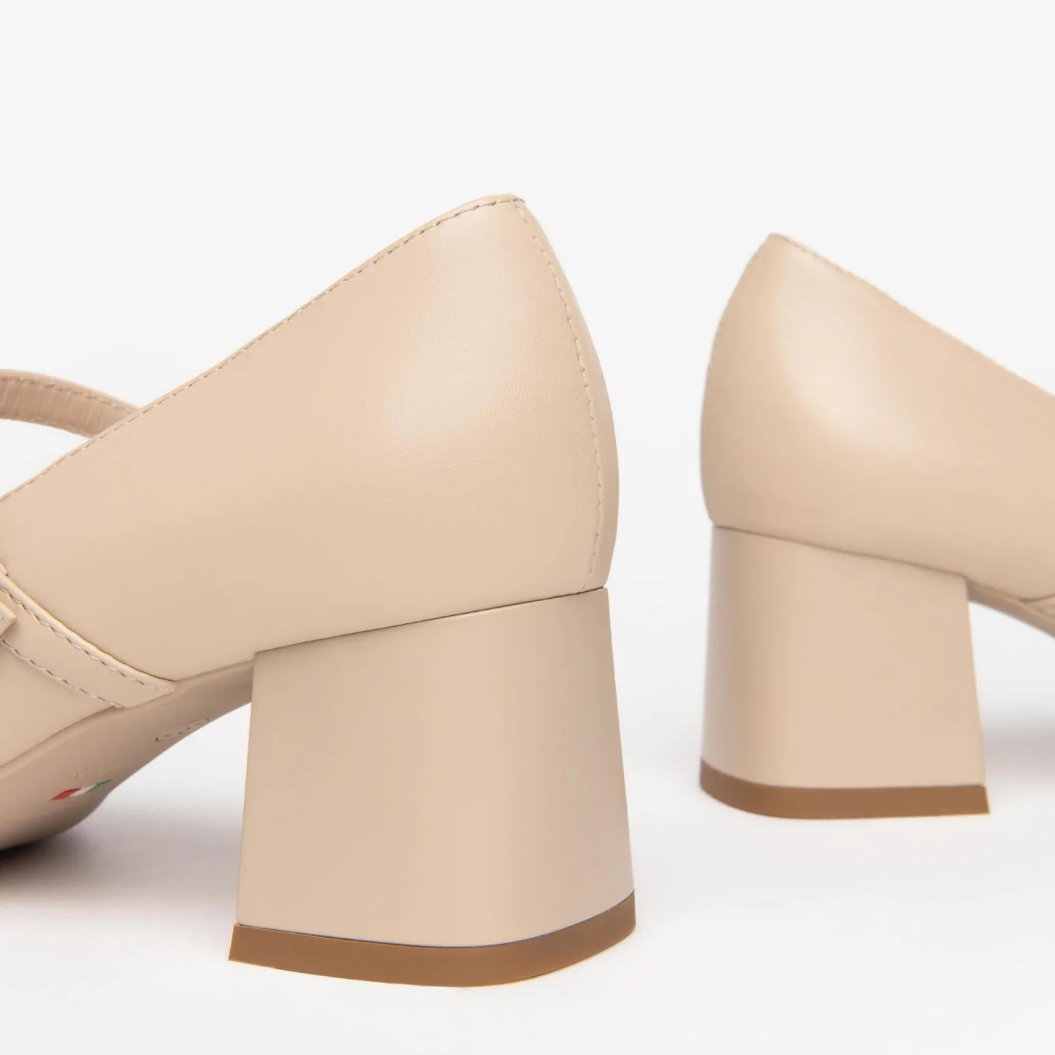 Decolletè Pump Pelle Lino