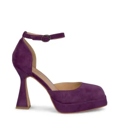 Decolletè Tacco Alto Plateau Camoscio Viola
