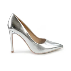 Decollete Tacco a Spillo in Pelle Argento