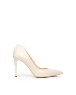 Decollete Tacco a Spillo in Vernice Latte