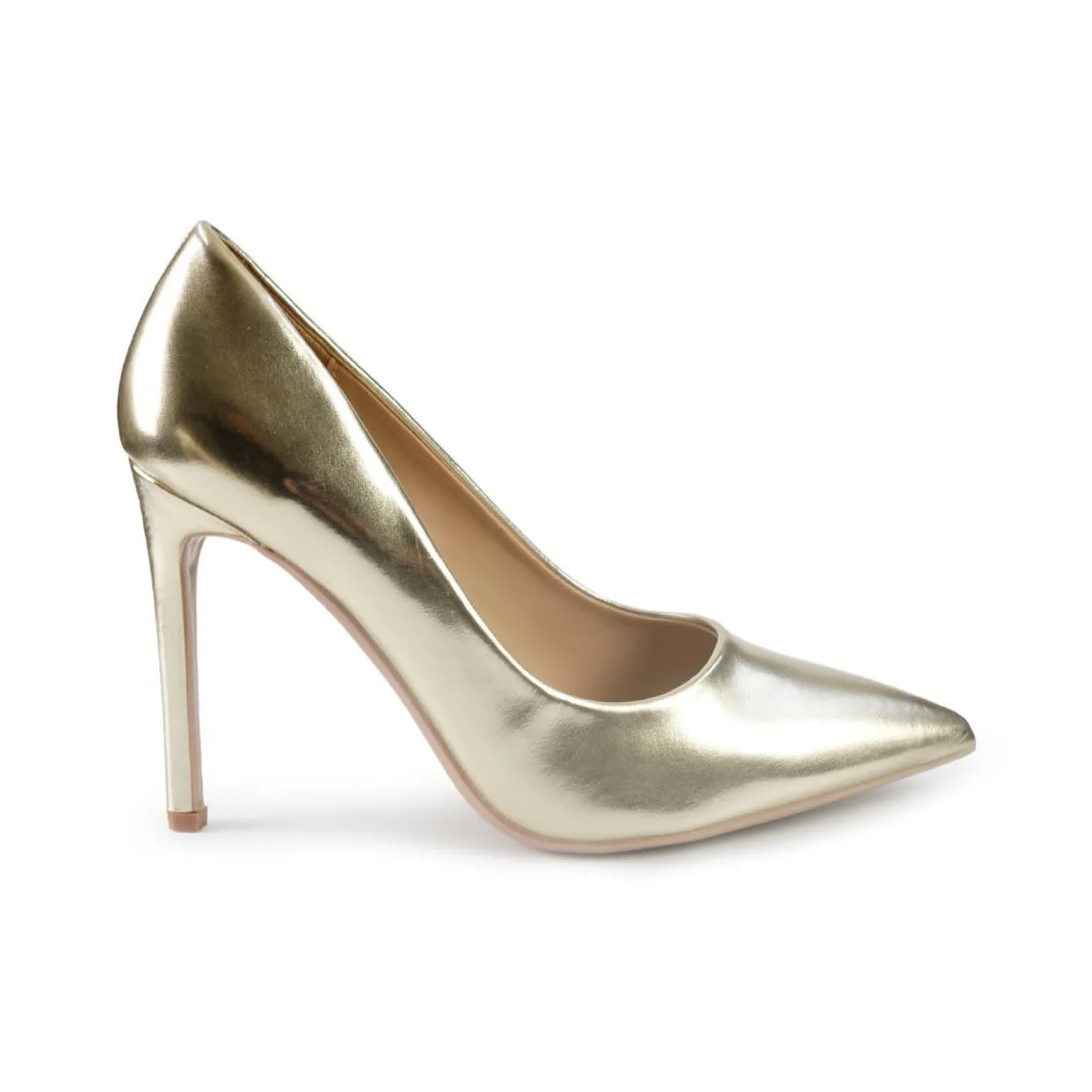 Decollete Tacco a Spillo in Pelle Platino