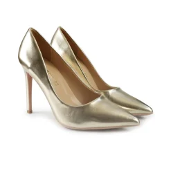 Decollete Tacco a Spillo in Pelle Platino