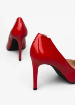 Decollete Tacco a Spillo in Vernice Rosso
