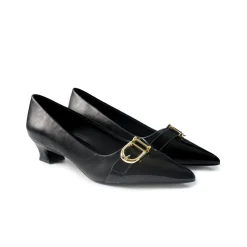 Decollete Tacco Rocchetto Basso Donna Nero