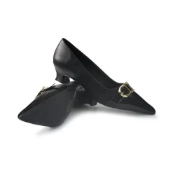 Decollete Tacco Rocchetto Basso Donna Nero