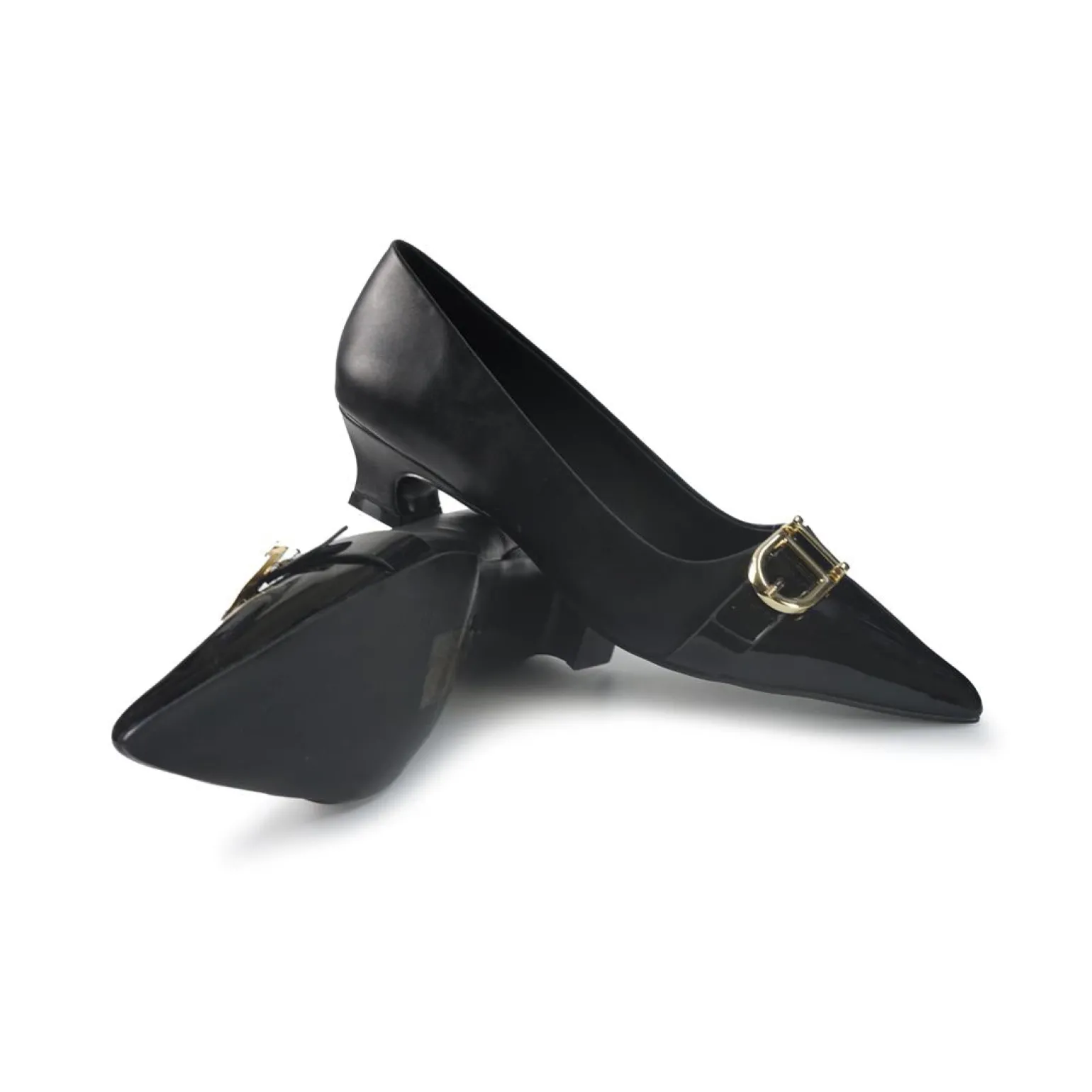 Decollete Tacco Rocchetto Basso Donna Nero