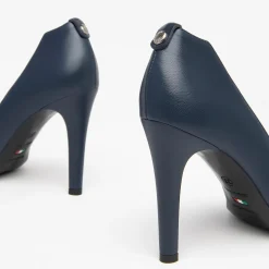 Decollete Tacco Spillo Pelle Blu Premium Collection