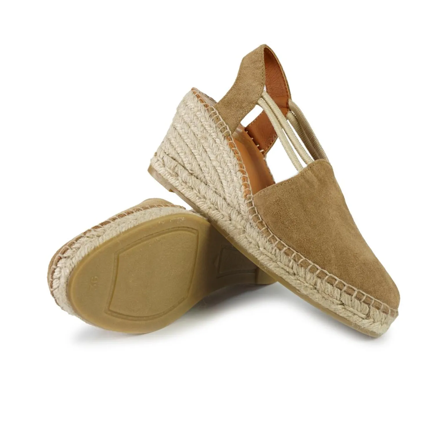 Espadrillas Alta in Camoscio con Elastici Whisky