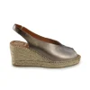 Espadrillas Alta in Pelle Lminato Fumo
