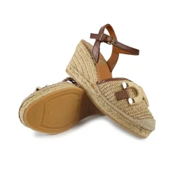 Espadrillas Alta in Pelle e Raffia