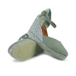 Espadrillas Alte con Cinturino Menta