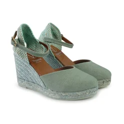 Espadrillas Alte con Cinturino Menta