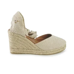 Espadrillas Alte con Lacci Naturale