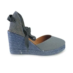 Espadrillas Alte con Lacci Jeans