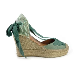 Espadrillas Alte con Lacci Menta