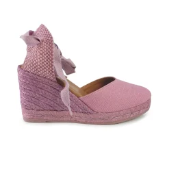Espadrillas Alte con Lacci Malva