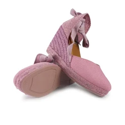 Espadrillas Alte con Lacci Malva