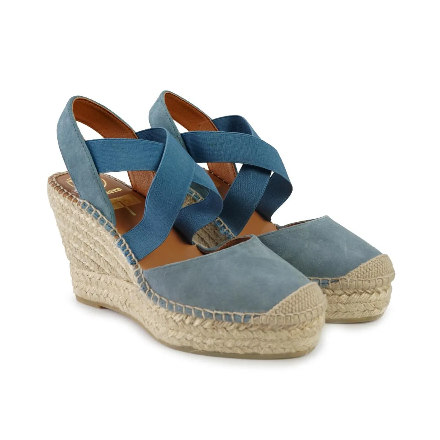 Espadrillas Alte in Camoscio con Elastici Jeans