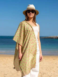 Foulard in Cotone Stampato Fantasia Verde