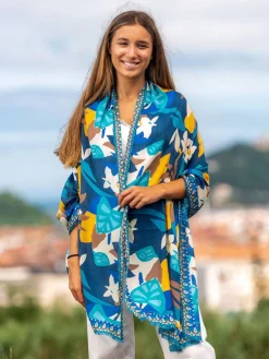 Foulard in Lana Misto Seta Blu