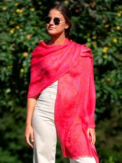 Foulard in Lana Misto Seta Rosso