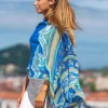 Foulard in Lana Misto Seta Blu