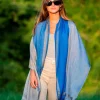 Foulard in Lana Misto Seta Azzurro