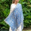 Foulard in Lana Misto Seta Azzurro