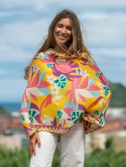 Foulard in Lana Misto Seta Giallo