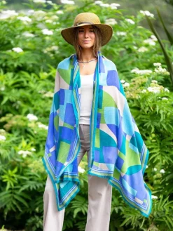 Foulard in Lana Misto Seta Blu