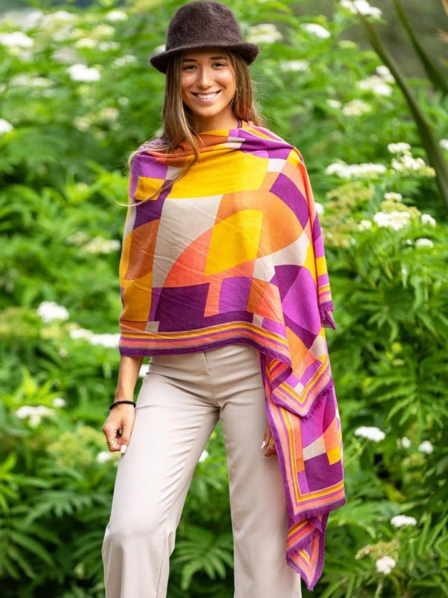 Foulard in Lana Misto Seta Rosa