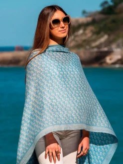 Foulard in Lana Misto Seta Azzurro