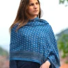Foulard in Lana Misto Seta Blu
