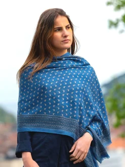 Foulard in Lana Misto Seta Blu