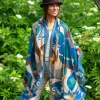Foulard in Lana Misto Seta Blu