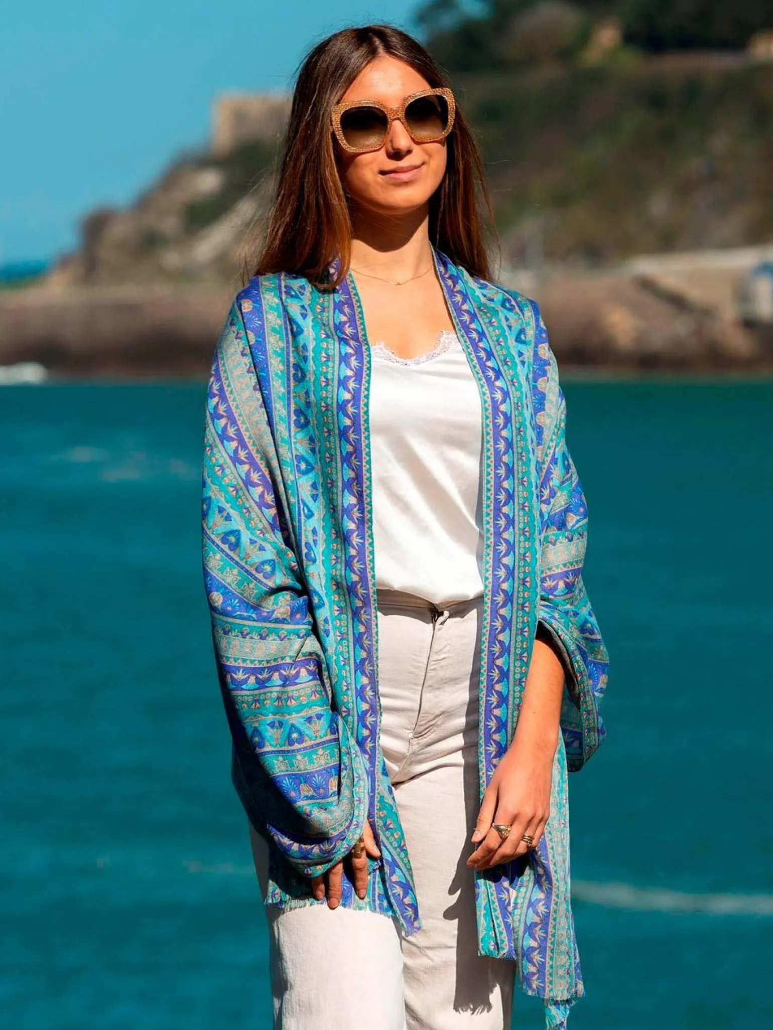 Foulard in Lana Misto Seta Lavanda