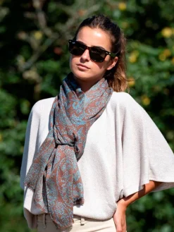 Foulard in Lana Misto Seta Marrone