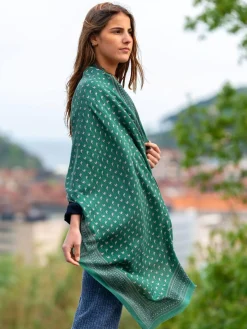 Foulard in Lana Misto Seta Verde