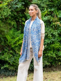 Foulard in Lana Misto Seta Azzurro