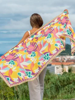 Foulard in Lana Misto Seta Giallo
