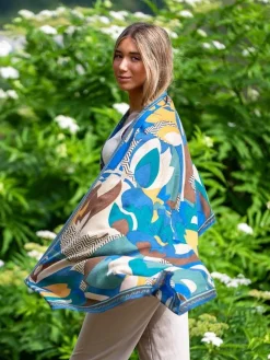 Foulard in Lana Misto Seta Blu
