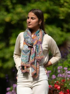Foulard in Lana Misto Seta Arancio