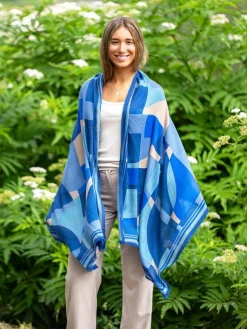 Foulard in Lana Misto Seta Blu